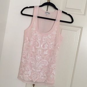 Blush pink sequin tank